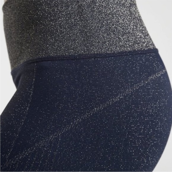 Athleta Twilight Tight Leggings Navy Glitter Sparkle Shimmer High Waisted Size S - Picture 2 of 7